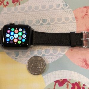 Apple Watch band black leather 38mm